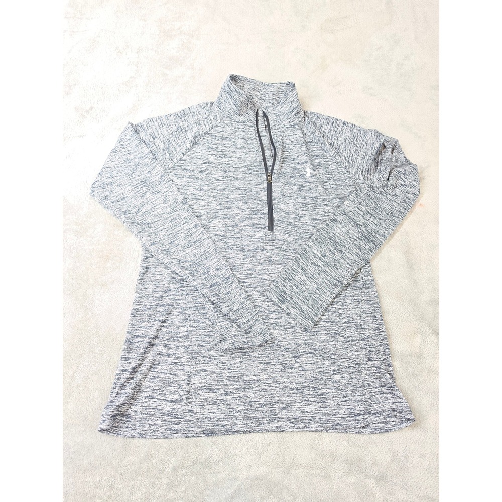 Under‎ Armour HeatGear Womens Gray Space Dye Quarter Zip Pullover Loose Fit MD